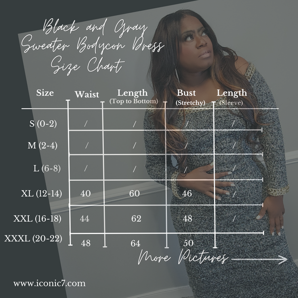 Black and Gray Sweater Bodycon Dress  ICONIC7