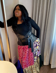 Vegan Leather Corset Patchwork Skirt