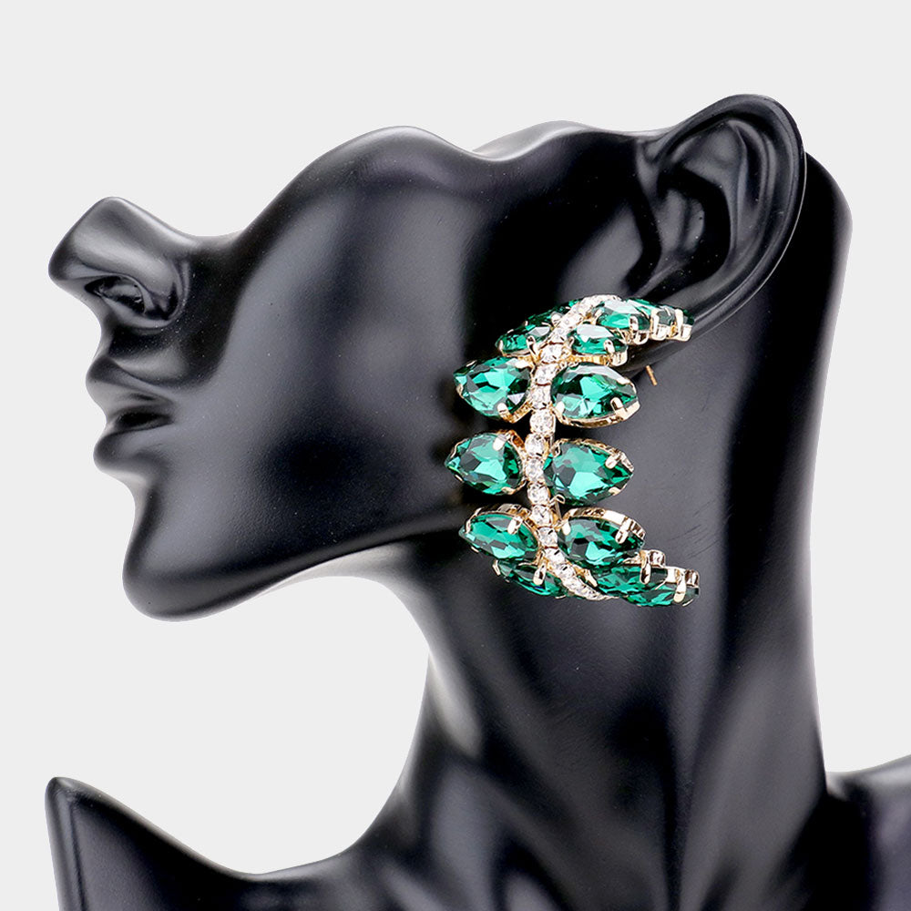 Green Vine Cuff Earrings