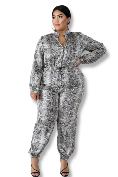 Silky Snakeskin Jumpsuit