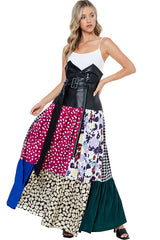 Vegan Leather Corset Patchwork Skirt