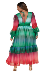 Ombre Tiered Maxi Dress