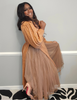 Golden Wheat Tulle Sweater Dress