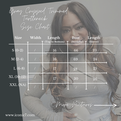 Gray Fitted Cropped Turtleneck Exposed Trim