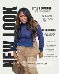 Navy and Taupe Cargo Top