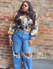 Poppy Flower Gray Jacket