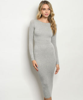 Body Slimming Midi Dress Gray