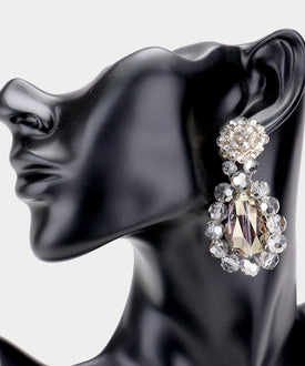 Clear Beading Smoked Bead Earrings