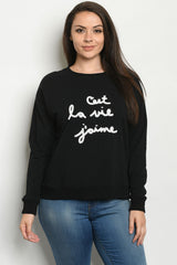 C'est La Vie J'aime "It's Life I Love" Sweatshirt Black