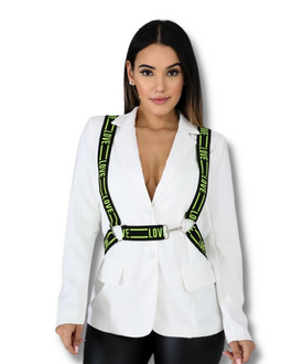 White Iconic Love Blazer