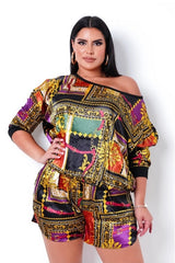 Luxury Chain Print Short Set