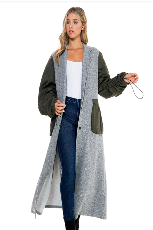 Gray Olive Mix Duster