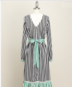 Black and White Striped Dress