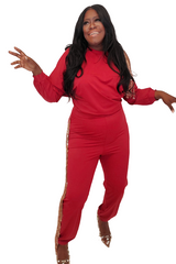Curvy7 Casual Glam Burgundy Set