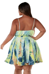 Blue  Peach Tie Dye Dress