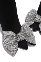 Black Bling Bow Bootie