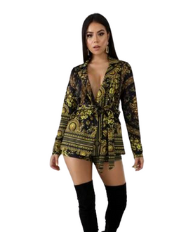 Black Golden Lux Short Set