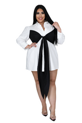 White Poplin Bow Dress/Top
