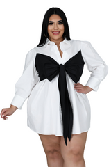 White Poplin Bow Dress/Top