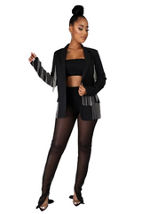 Black Drop Chain Blazer