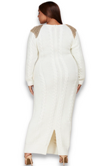 Chains in Cream Sweater Dress