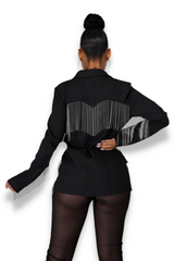 Black Drop Chain Blazer