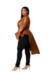 Curvy7 Camel High Low Blazer Top