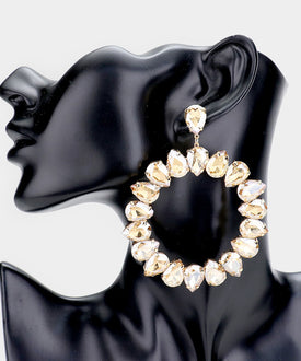 Glamour Circle Golden Iridescent Earrings
