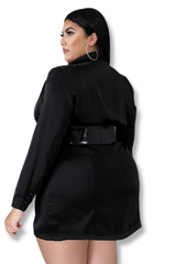 Silky Satin  Blazer Dress