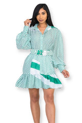Green Bold Stripes Dress
