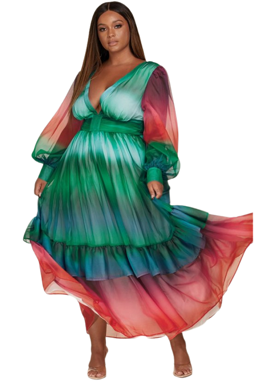 Ombre Tiered Maxi Dress – ICONIC7
