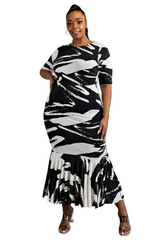 Black White Paintbrush Dress