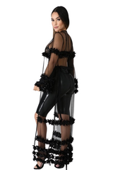 Sheer Black Kimono Duster