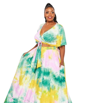 Tie Dye Two Piece Skirt Set