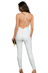 White Sequins Jumpsuit